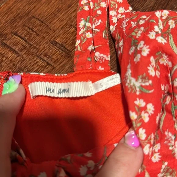 Orange Floral Dress - Picture 4 of 10